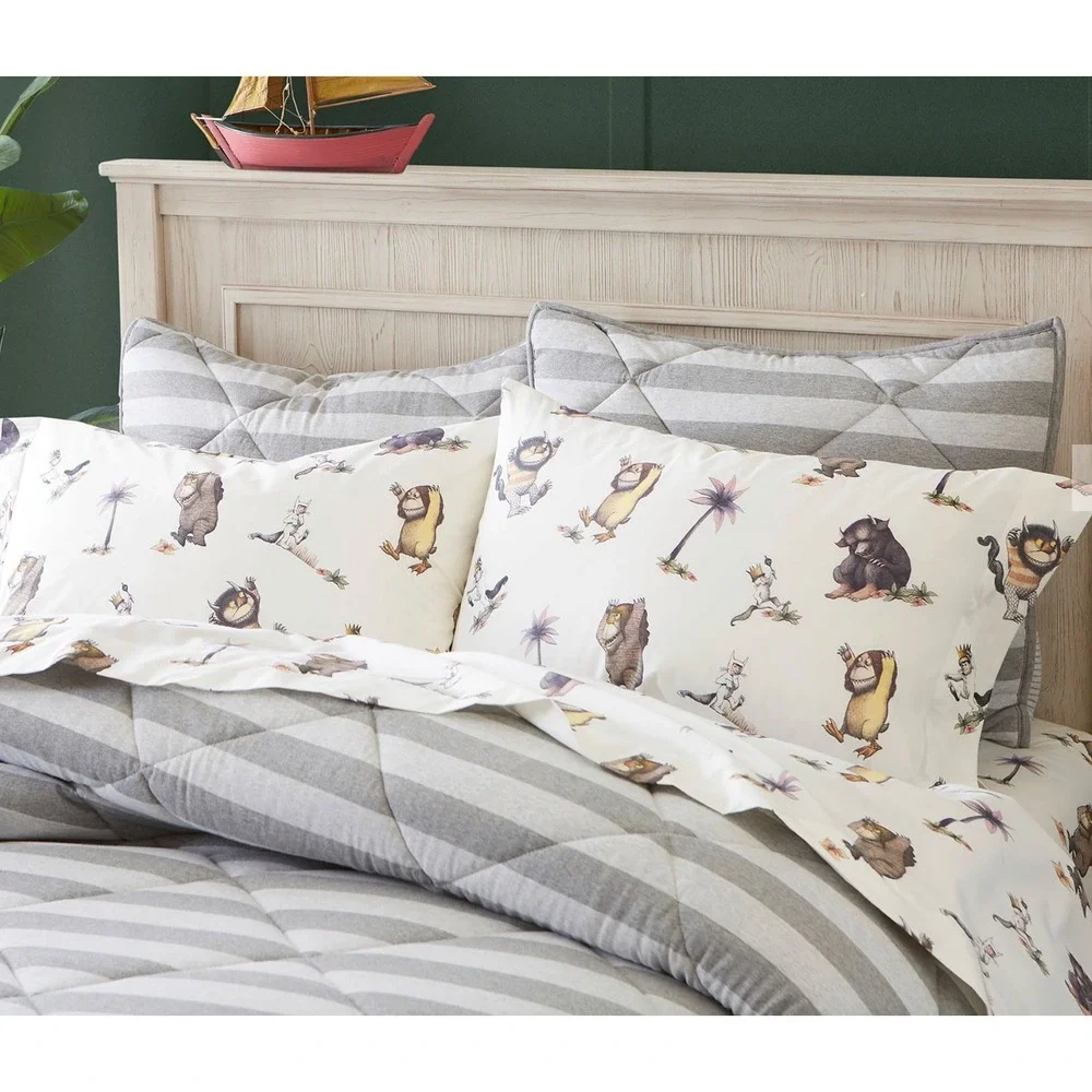 Pottery Barn Kids twin WHERE THE WILD THINGS GO Organic fitted and flat Sheets